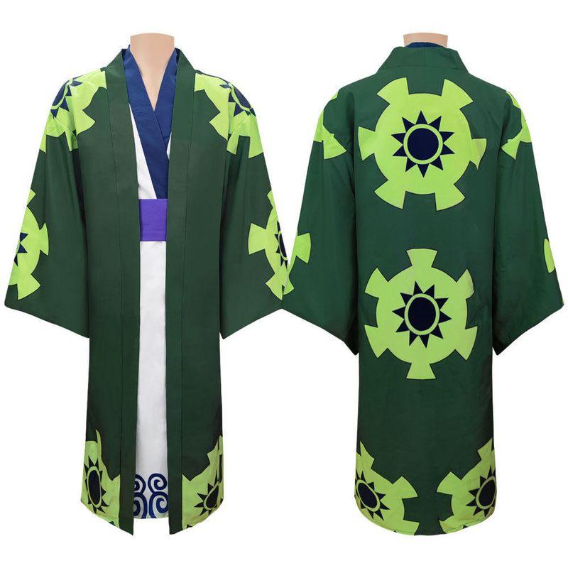 Jujiyuan One Piece Wano Country Cosplay Zoro Tenro Yukata Kimono Japanese Style Cosplay