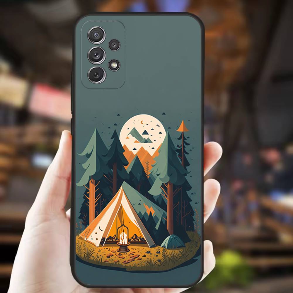 Nature outdoor camping Phone Case For Samsung S25,S24,S21,S22,S23,S30,Ultra,S20,Plus,Fe,Lite,Note,10,9,5G Black Cover