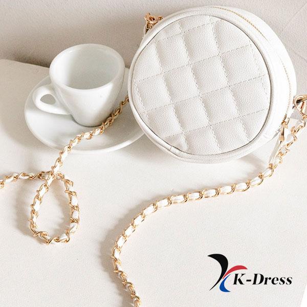 Circle Chain Quilted Mini Crossbody Bag (2 Colors)