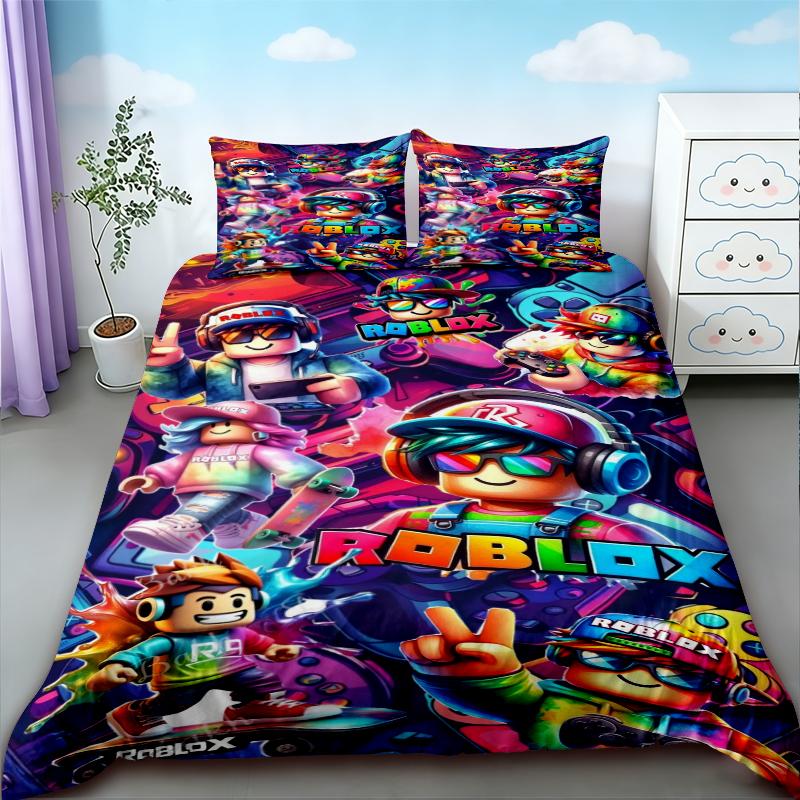 Roblox Cartoon Duvet Cover Bedding Set Soft Comfortable Comforter Cover For Children Bedroom Decor Twin Single Size