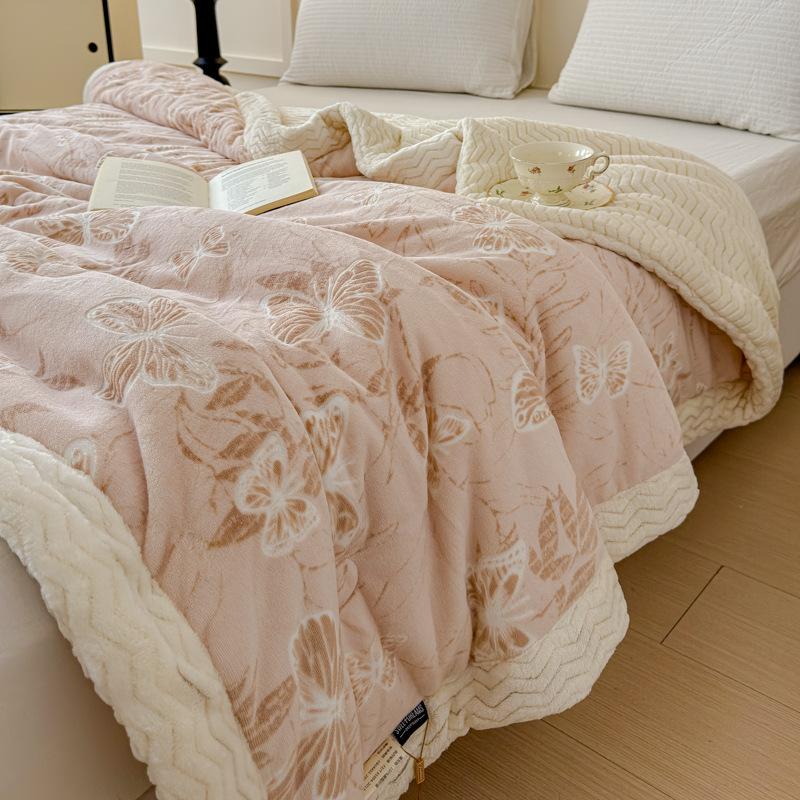 Soft Flannel Throw Blanket Lightweight Warm Bed Blanket For Bedroom Couch