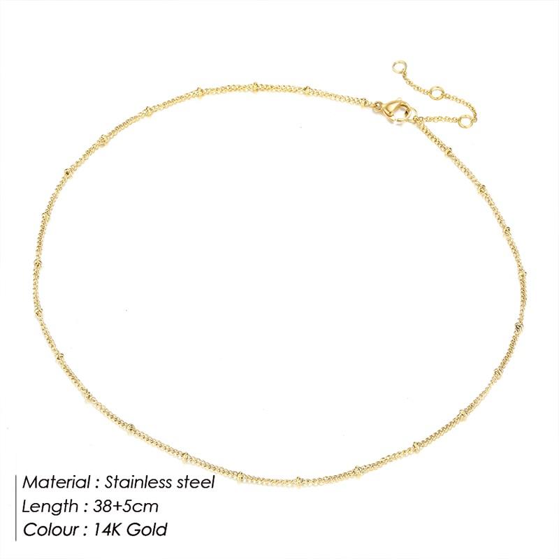 

eManco Gold Color Stainless Steel Chain Choker Necklace Women Chain Necklace Sets for Women gift