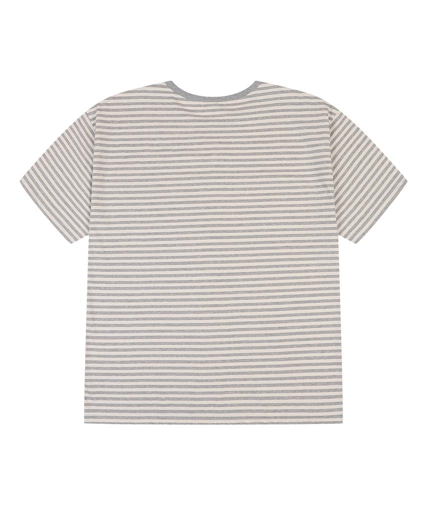 ADERNM Adm Pigment Stripe T-Shirts (White/Gray)