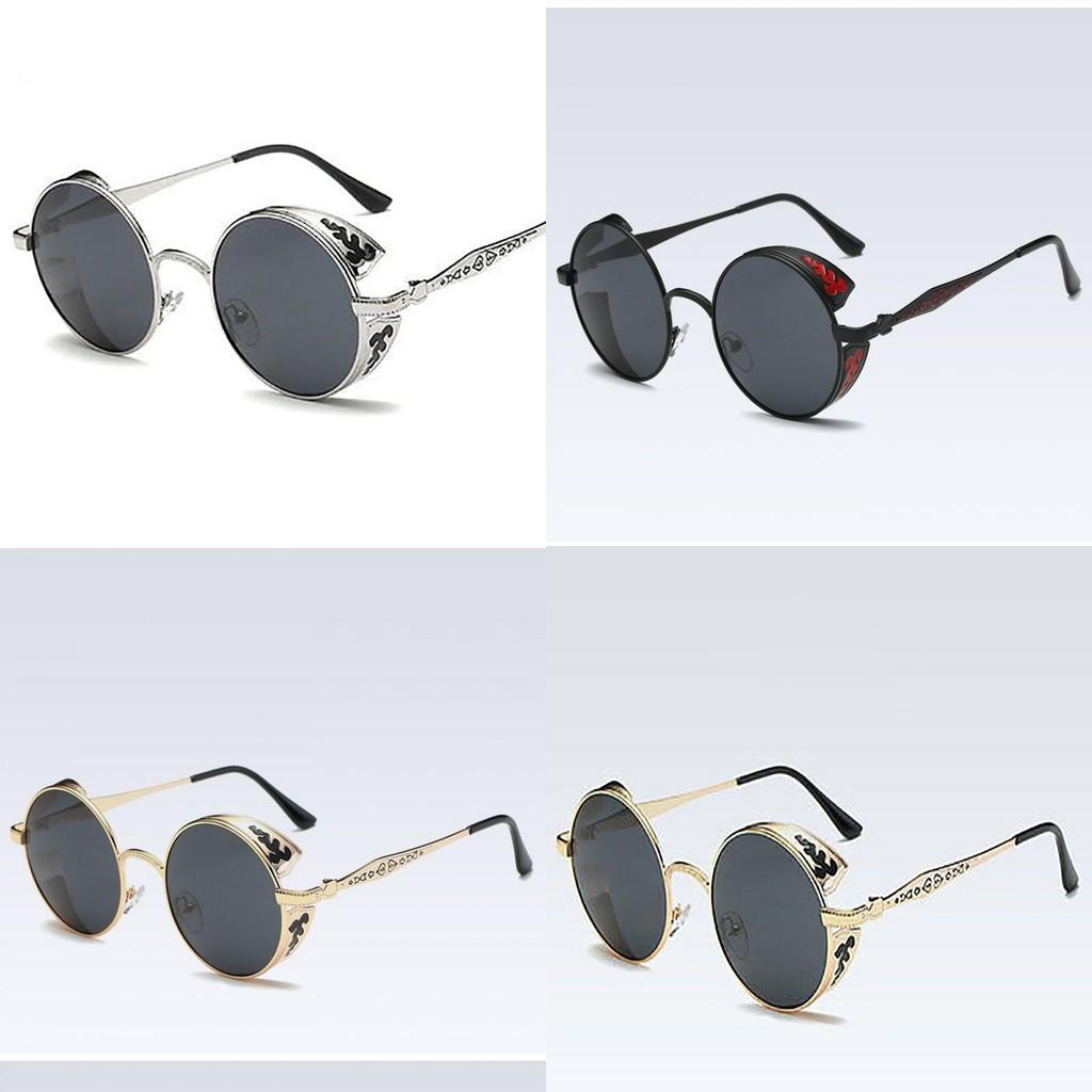 Elegant Polarized Vintage Round Steampunk Sunglasses With Superior Uv Protection