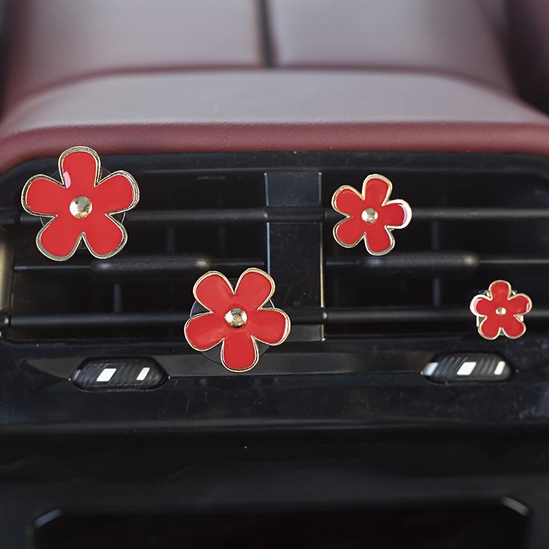 Alloy Daisy Car Air Freshener Clip - 4PCS Fragrance Decoration