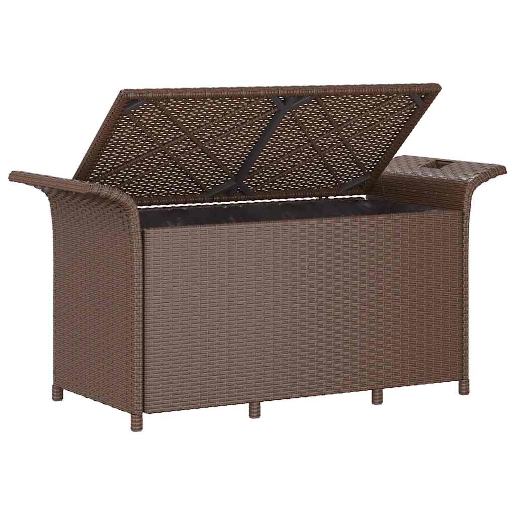 vidaXL Gartenbank mit Kissen Braun 116x46x57 cm Poly Rattan