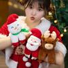 Cute Christmas Santa Claus Plush Doll Toy With Wrist Paddle Bracelet For Children 25cm Height