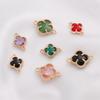 14K Gold-Filled Crystal Zircon Bezel Four-Leaf Clover Pendant for DIY Jewelry: Bracelets, Necklaces, Earrings