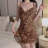 Sexy Perspective Leopard Print Loungewear Suit Butterfly Pure Desire Wind Suspender Nightdress