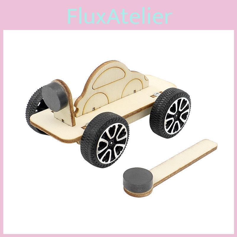 Educational Magnetic Wood Car Diy Science Toy For Kids Stem Learning Handcrafted Model