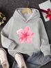 Elegant Watercolor Pink Flower Graphic Kids Hoodie, Thickened Comfort Hooded Top, Loose Fit Sweatshirt For Outdoor Games And Casual Daily Outings