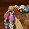 GemChic Women's Ethnic Colored Agate Crystal Elephant Pendant Alloy Flower Beads Bracelet Classical Retro Birthday Christmas Jewelry Gift