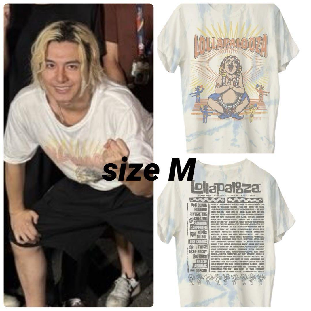 

[USED] 2025 Lollapalooza Tie-Dye Buddha T-Shirt, Medium, TWICE, Kaze Fujii
