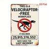 Vintage Rustic Metal Wall Art 8x12 Dinosaur Warning Sign Workplace Home Decor