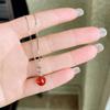 Sterling Silver Agate Pendant Necklace - Fashionable Simple Gift for Girlfriend, Christmas Luxury Jewelry Clavicle Chain
