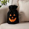 Halloween Pumpkin Bags for Kids 5 Pcs Treats Bag, Non-woven Fabric Candy Portable Snack Drawstring Goodie Party Favors Lightweight Totes Sweets