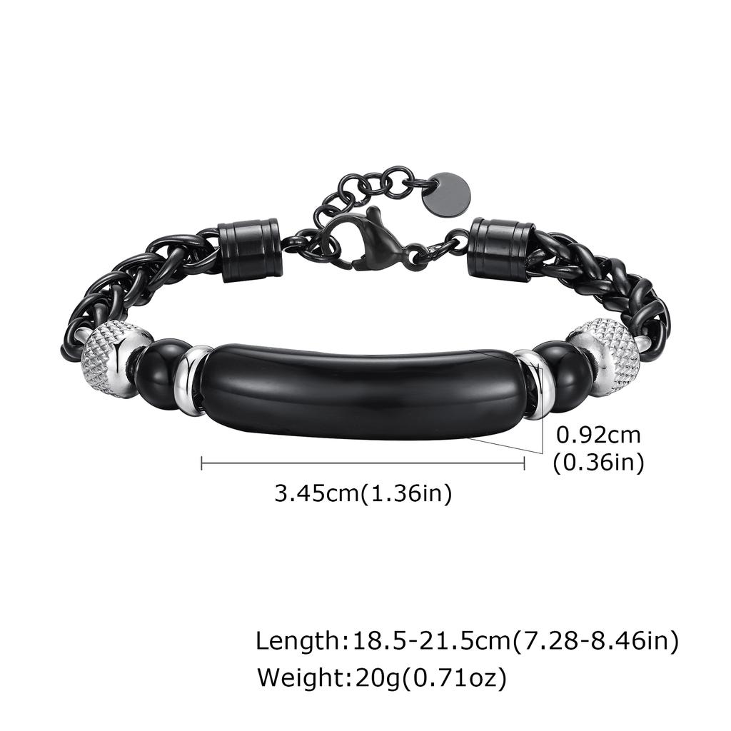 Mens Natural Stone Bracelets,Waterproof Stainless Steel Wheat Chain Wristband,Stylish Jewelry Gifts