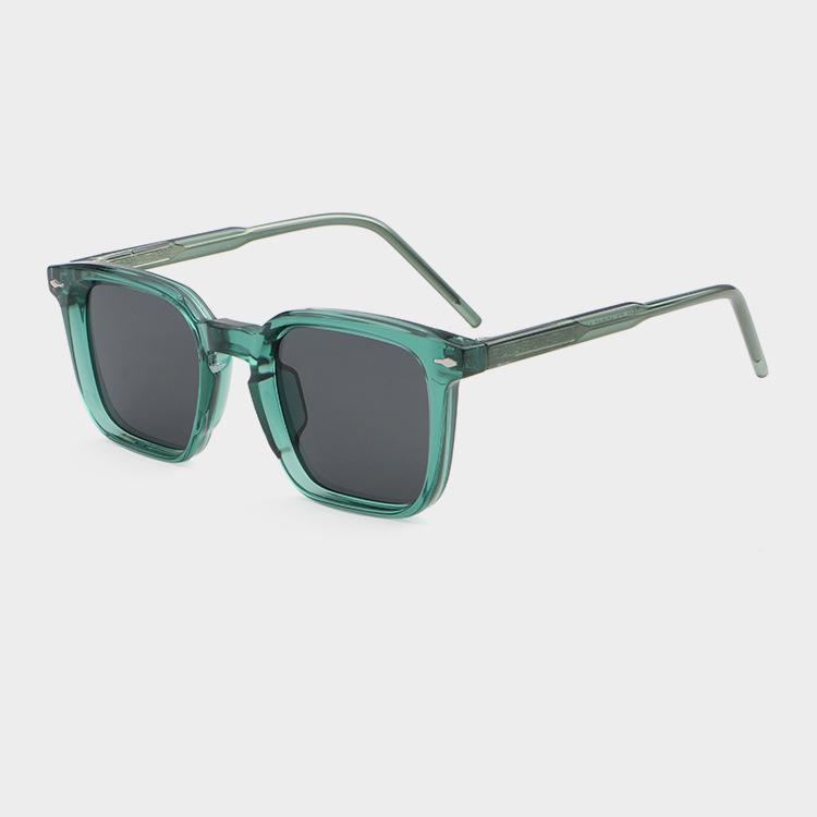 New Retro Square Frame Sunglasses 9811 – Men's Fashionable European & American Style with High-End Cellulose Acetate