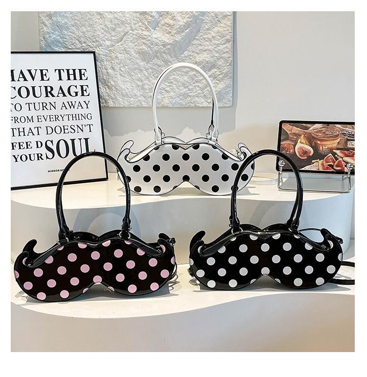 2025 Japanese Cute Polka Dot Irregular Handheld and Crossbody Beard Bag