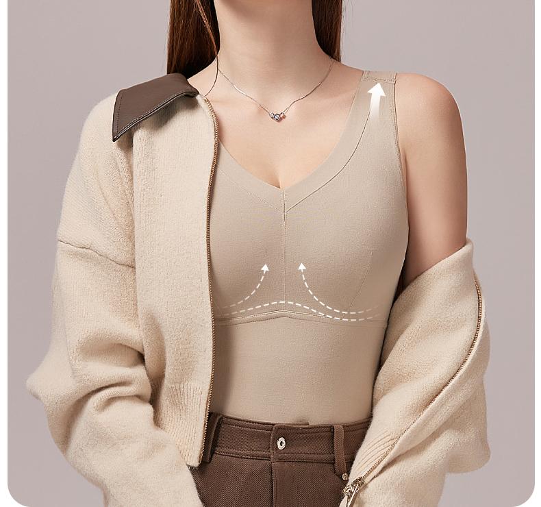 Autumn and Winter Thick Velvet Warm Underwear with Chest Mat