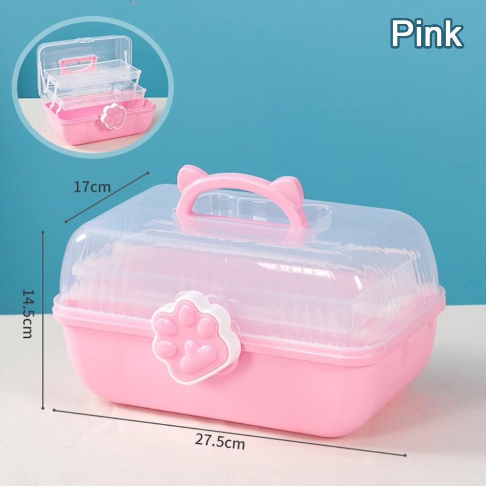 Three-layer Stationery Box Large Capacity Toy Box New Nail Art Organizer