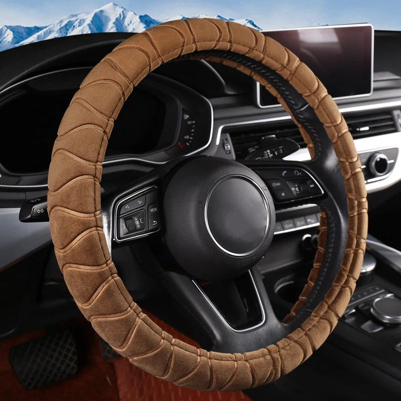 38Cm Soft Winter Warm Plush Car Steering Wheel Cover Universal Steering Wheel Cover For Car Auto Interior Accessories