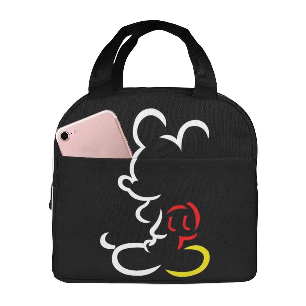 Mickey Mouse lunch bag with a zipper This portable insulated lunch bag features a soft cooler bag and a stylish clasp a great tote bag for or any