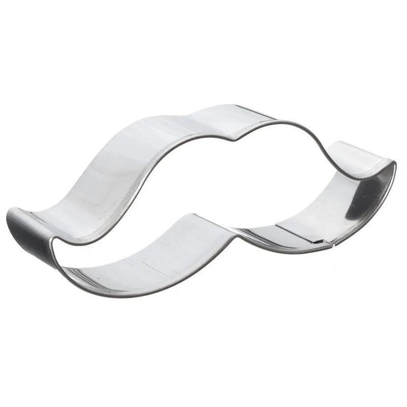 2PC Novelty Lovely Stainless Steel Cake Mould Beard Mustache Shaped Cookie Cutt