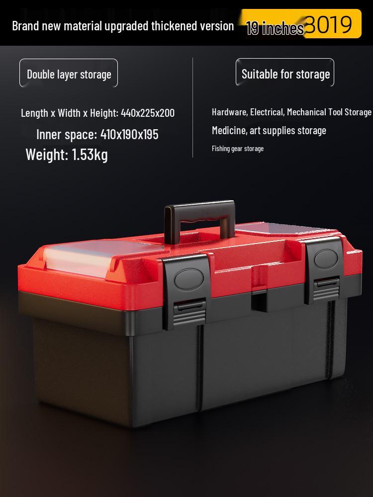 Three-Layer Folding Industrial Grade Stainless Steel Multifunctional Toolbox for Home & Vehicle