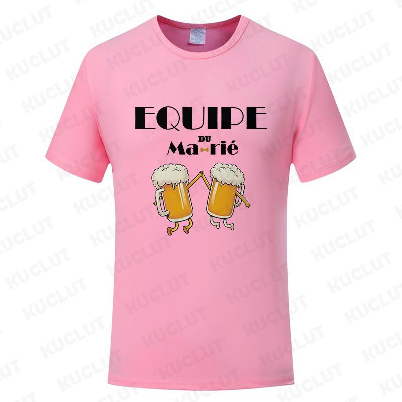 

EVG Команда Будущий Жених Мужские Топы Мода Пиво Свадебная Вечеринка Футболка Французский Холостяцкая Вечеринка Футболка Команда Женат Футболка 4XL