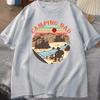 Outdoor Camping Dad T‑shirt "Camping Dad" Vintage Sunset Mountain Design Casual Short Sleeve Mens Tee Fathers Day Gift