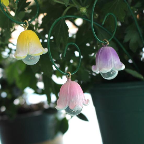 9Pcs Garden Stake Lily of The Valley Fairy Garden Stake Set Resin Flower Stake for Outdoor Decoration