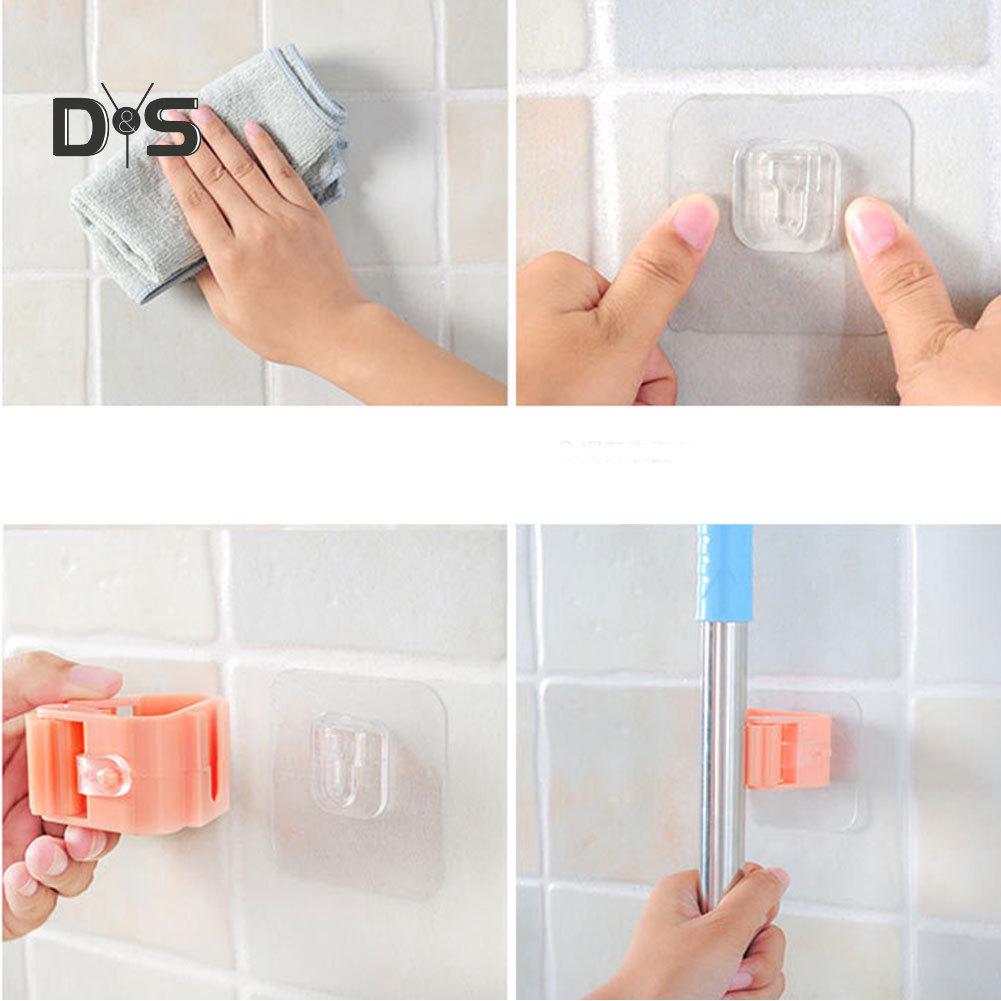 Wall Mounted Mop Holder Brush Broom Hanger Storage Rack Room Kitchen