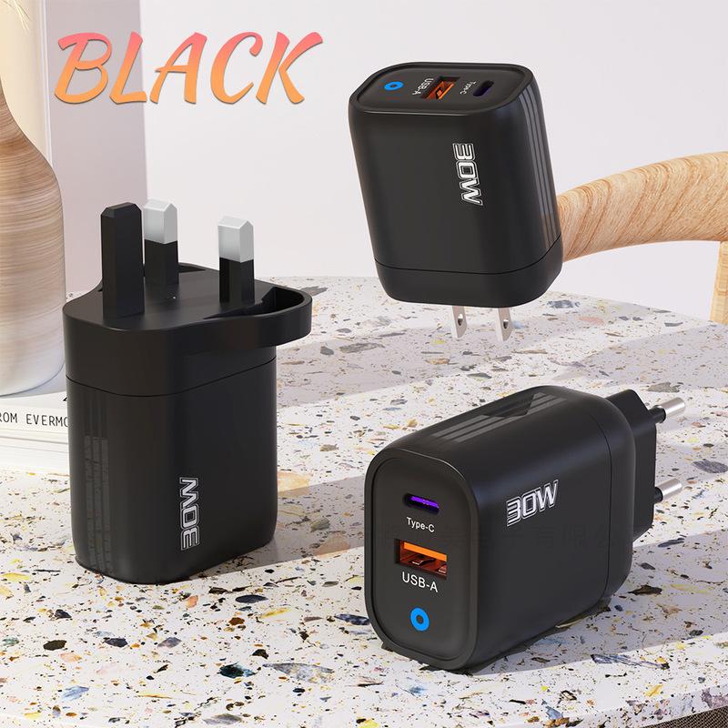 30W Multi-Port USB-C & USB Super Fast Charger with Global Plug Support
