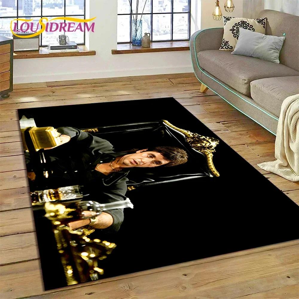 Scarface Tony 3D Printing Movie Carpet Rug for Bedroom Living Room Home Sofa Decoration,Children Game Large Decor Floor Mat Gift
