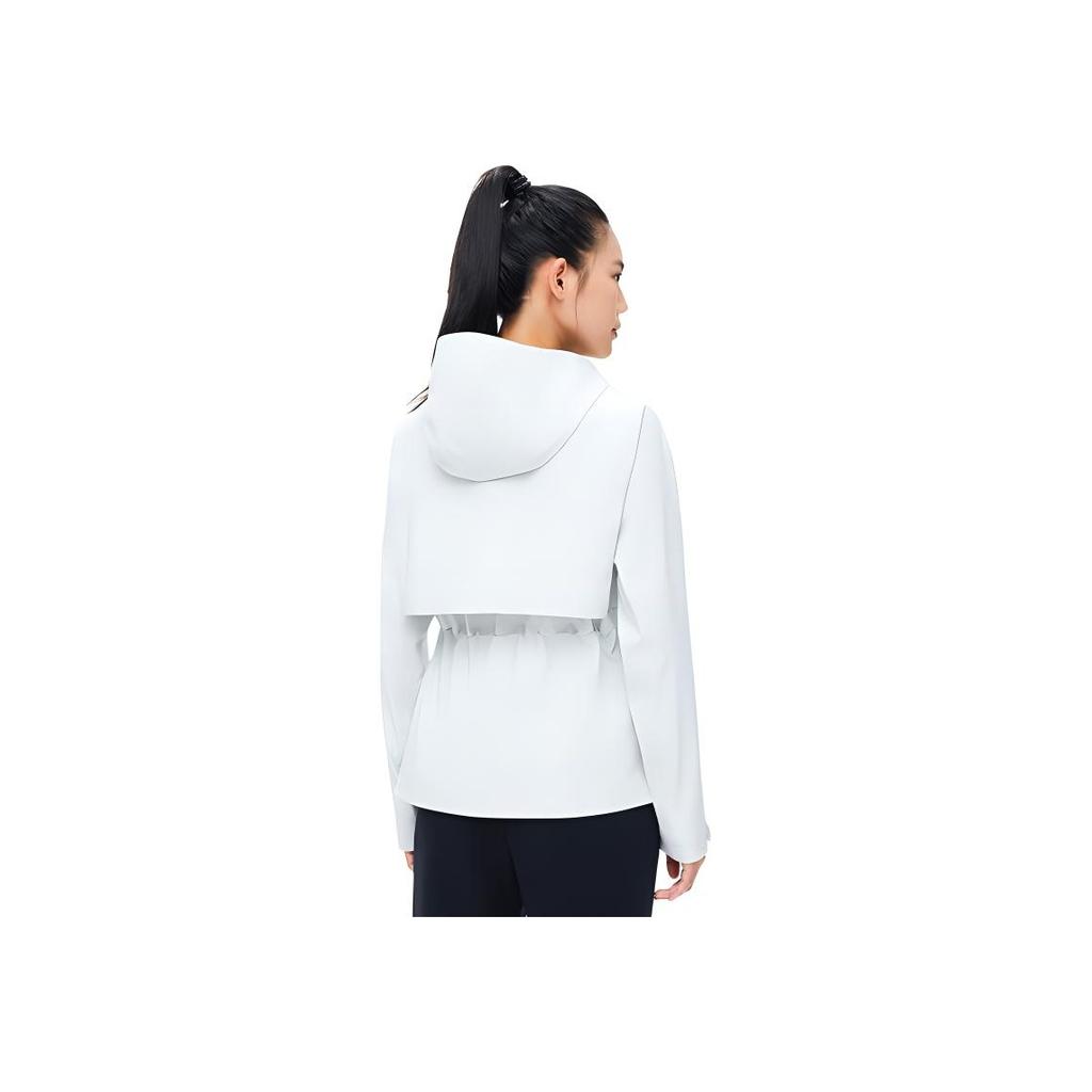 Anta Training Series Solid Color Zip-Up Hooded Long Sleeve Jacket Women jackets Gray 162337603-4