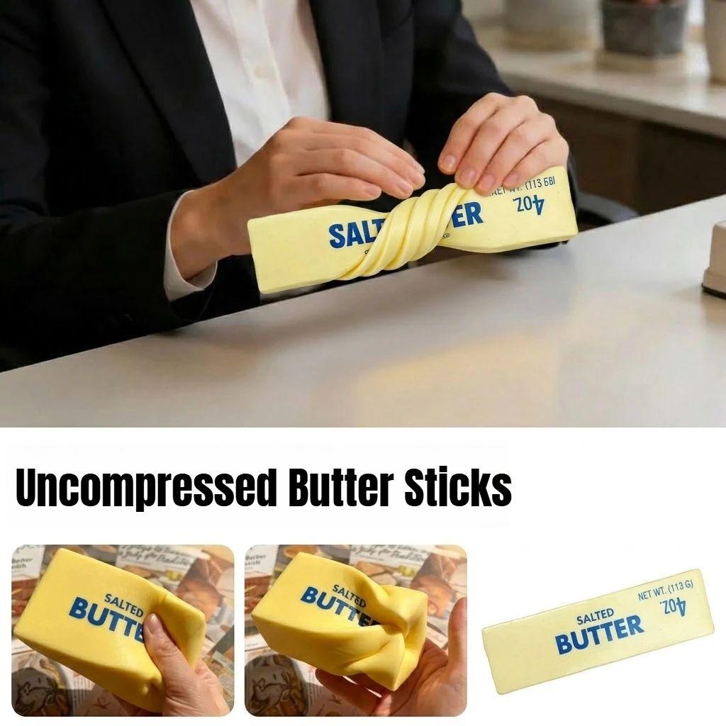 Butter Stick Fidget Toys Squishy Elastic Cheese Stick Funny Decompression Stress Anxiety Relief Game Squeeze Prank Toy