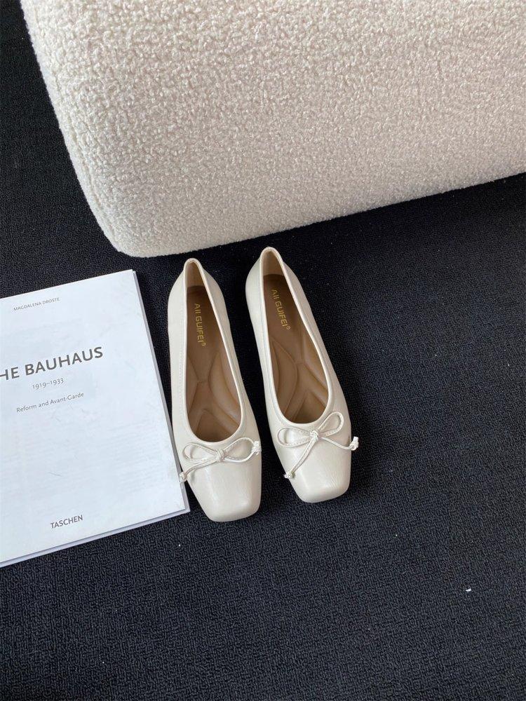 

Fashion Elegant Women Bowknot Flat shoes Casual Mary Jane Shoes Fashion Shallow Slip On Ladies Ballerinas Soft Shoes Zapatos Mujer 35 бежевый