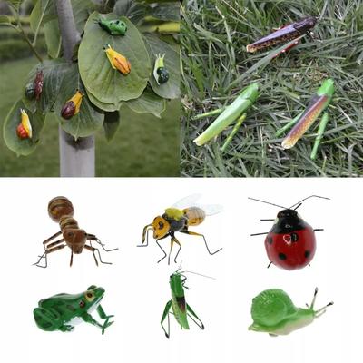 4PCS Realistic Mini Insect Animal Toy Bee Snail Mantis Simulation Ornaments Insect Figure Accent Wall Ornament Garden