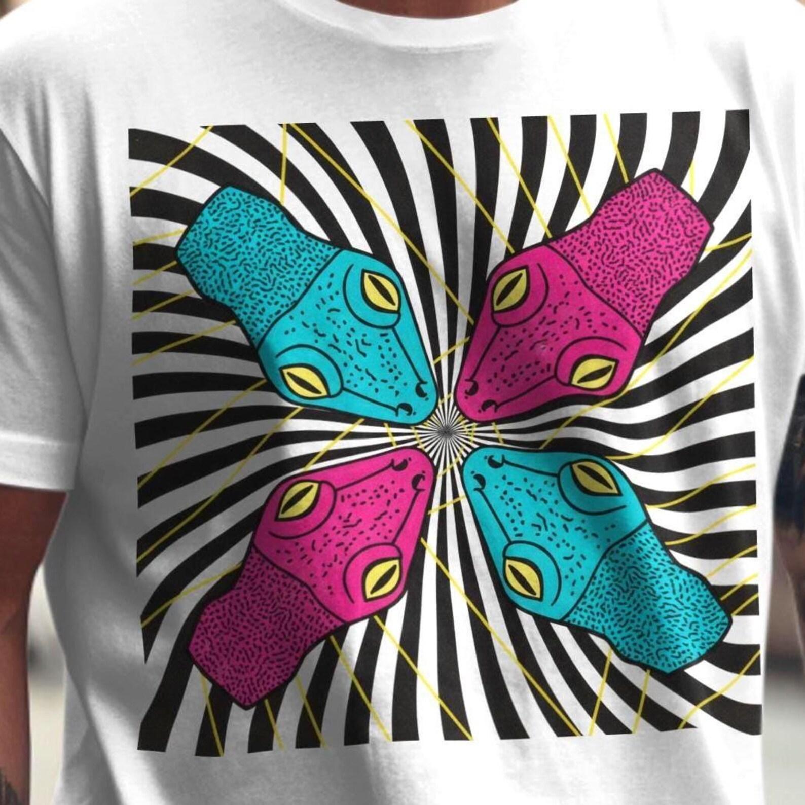 Spiral Snake T-Shirt | Trippy Snake Graphic Tee | Psychedelic Serpent Shirt | Hypnotic Swirl Design XS to 5XL S