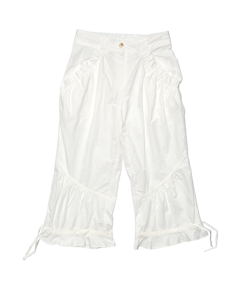 KATER Capri Nylon Shirring Pants - Ivory