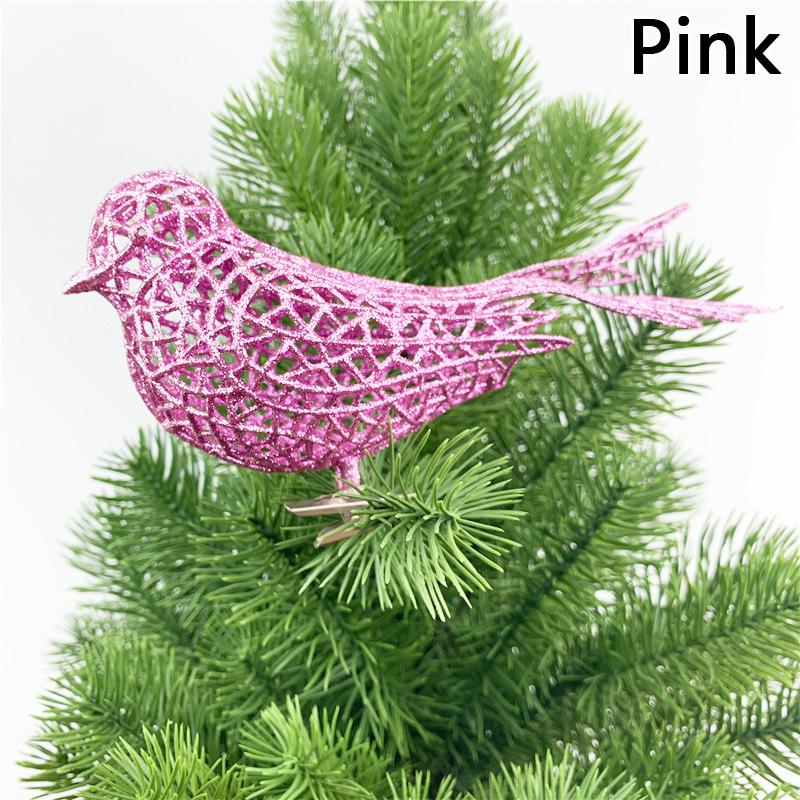 16cm Artificial Bird Christmas Tree Decorations Cute Glitter Bird Ornament Photography Props Home Decor Navidad 2025