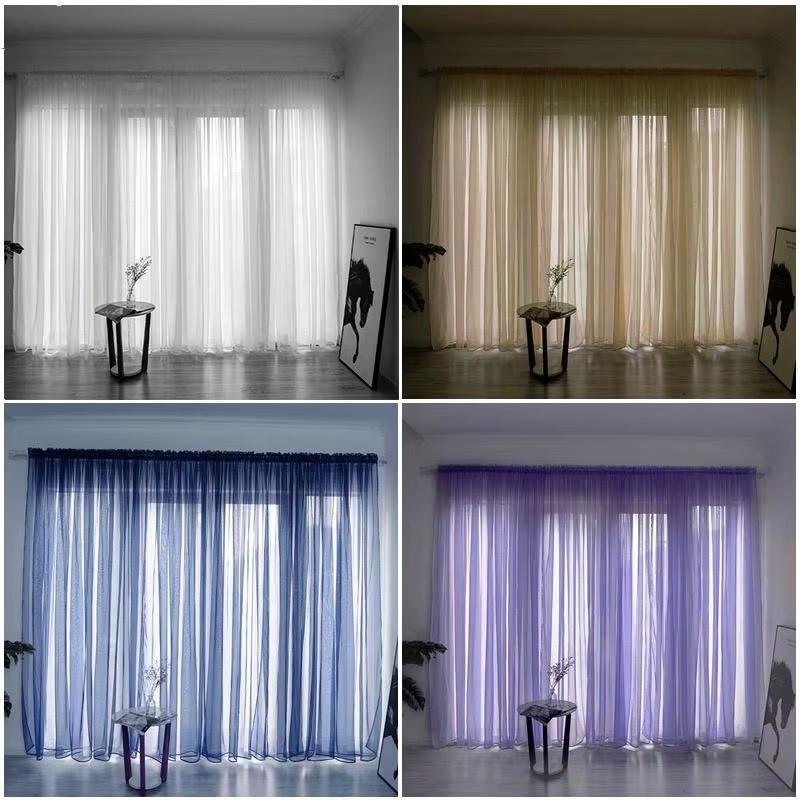 1 Pc White Tulle Modern Sheer Curtains Window Curtains for Living Room Bedroom Dining Decor Semi Blackout Rideaux Voilage
