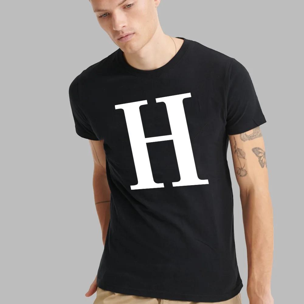 Fashion T-shirt White English Letter Font A B C D E F G Short Sleeve Tops O-neck Black Casual T-shirt Clothing Commuter Tops