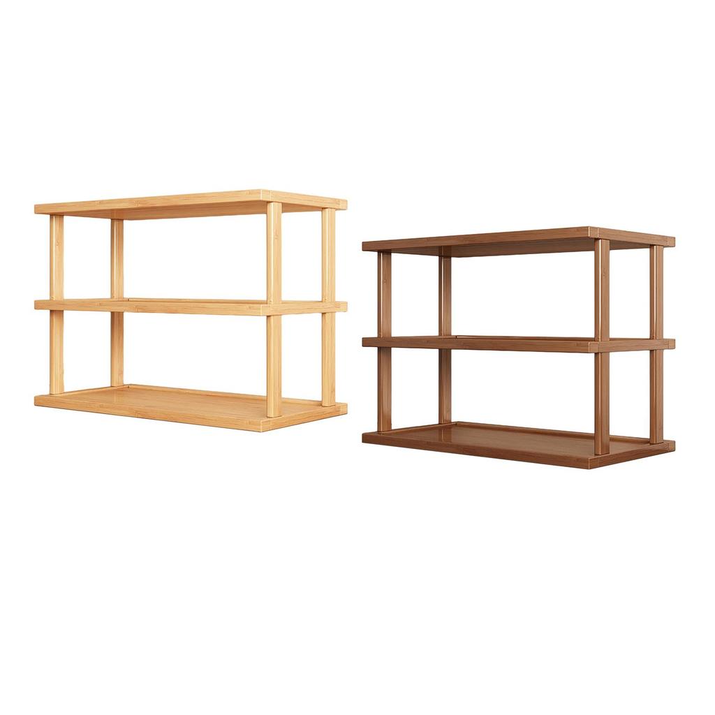 Desktop Organizer 2 Layer Spice Rack Cosmetic Storage Decor Wood Storage Rack for Dorm Dresser Kitchen Apartment Farmhouse