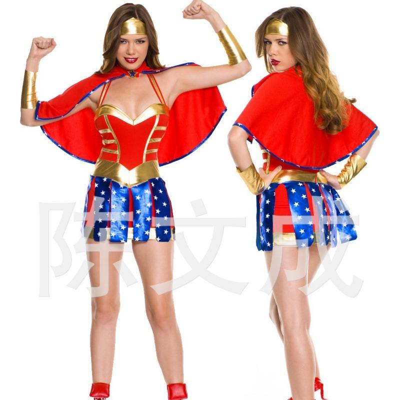 Superman with cape, Halloween dance queen dress, fluffy princess dress night bar DS dress