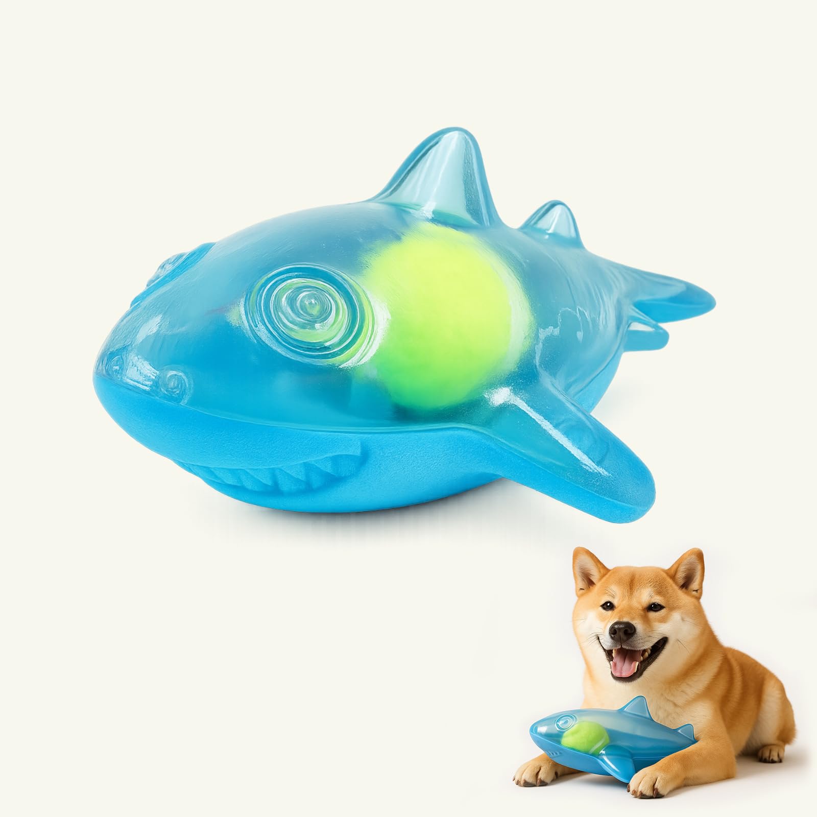 

GHOSTCAT Игрушка для жевания для собак, которую нелегко сломать, даже если уникальная резина подходит для жевания маленьким и средним собакам, улучшает отсутствие, облегчает синий