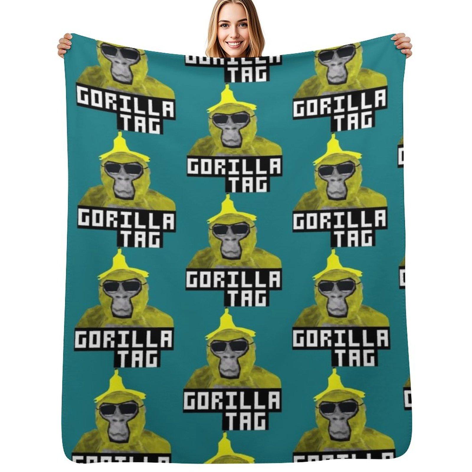 Gorilla Tag Monkey Banana Peel Gorilla Monke Gorilla Tag PFP Maker Throw Blanket Cozy Throw Blanket for Bed Sofa Chair Size: 75*100cm, Weight: 230 GSM