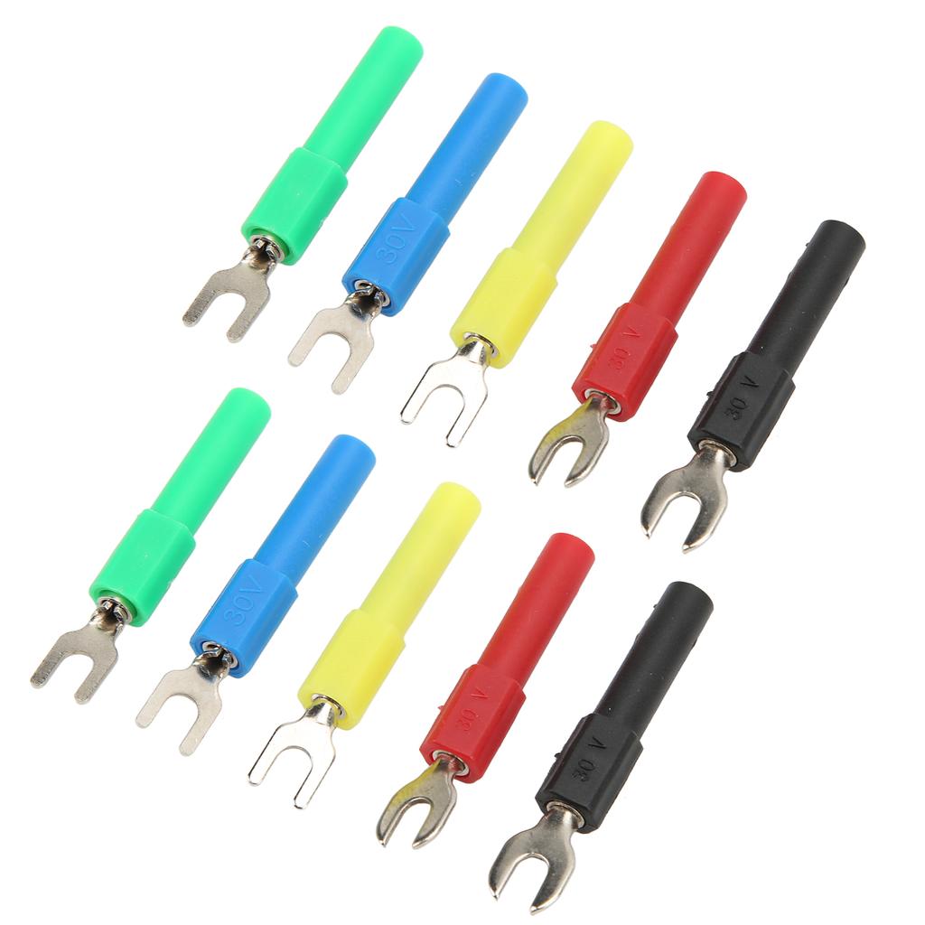 10PCS U Type Wire Connector Rear 4mm Socket 5 Color for Multimeter Electronic Application