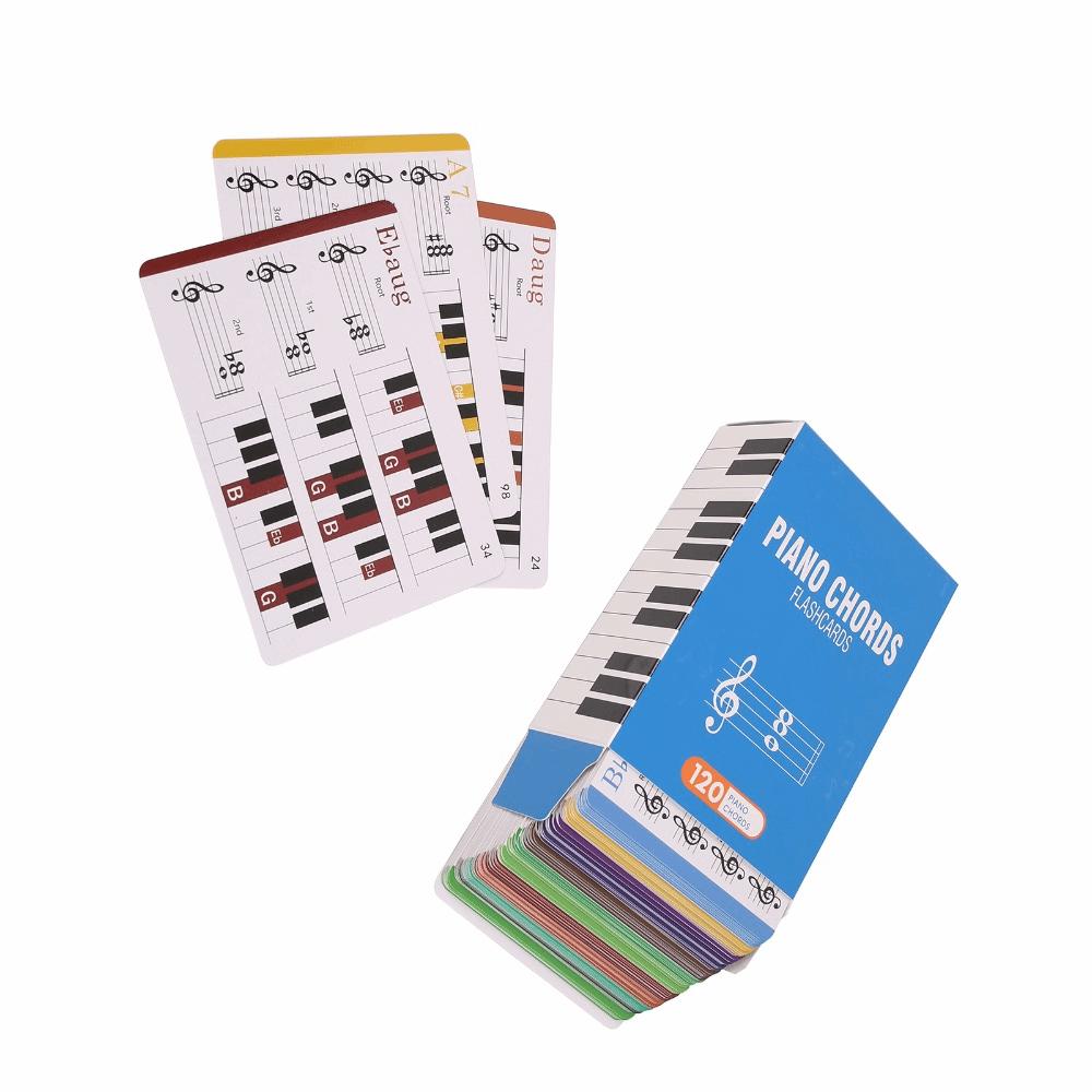 Color Coded Piano Chord Cards Copperplate Paper Music Learning Tool For Piano Beginners